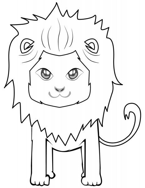 Cute Cartoon Lion coloring page image