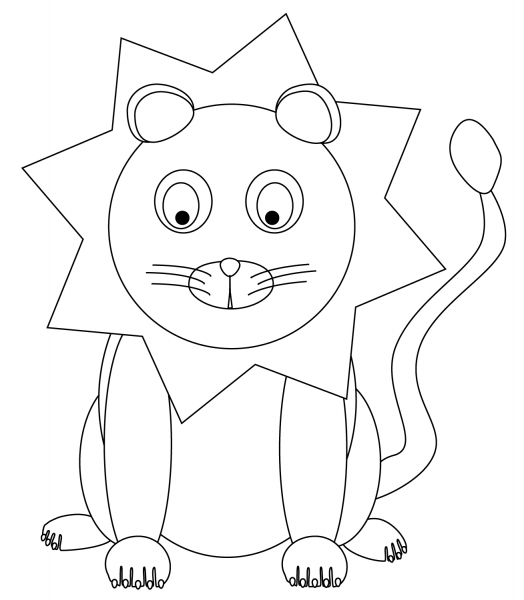 Cute Cartoon Lion coloring page image
