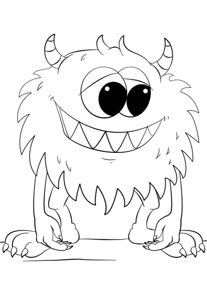 Cute Cartoon Monster coloring page image