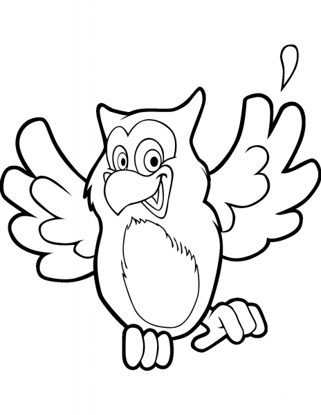 Cute Cartoon Owl coloring page image