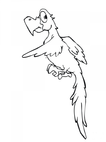 Cute Cartoon Parakeet coloring page image