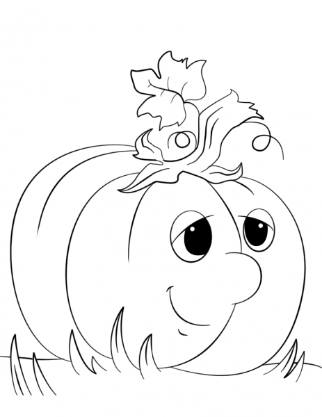 Cute Cartoon Pumpkin coloring page image