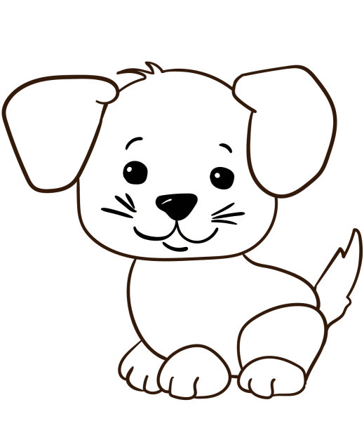 Cute Cartoon Puppy coloring page image