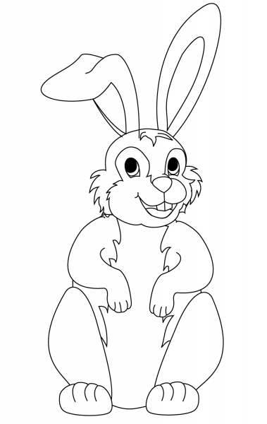 Cute Cartoon Rabbit coloring page image