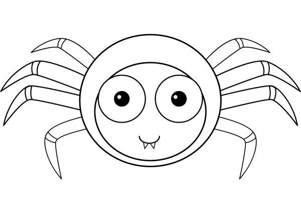 Cute Cartoon Spider coloring page image