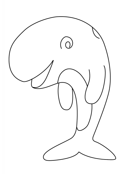 Cute Cartoon Whale coloring page image