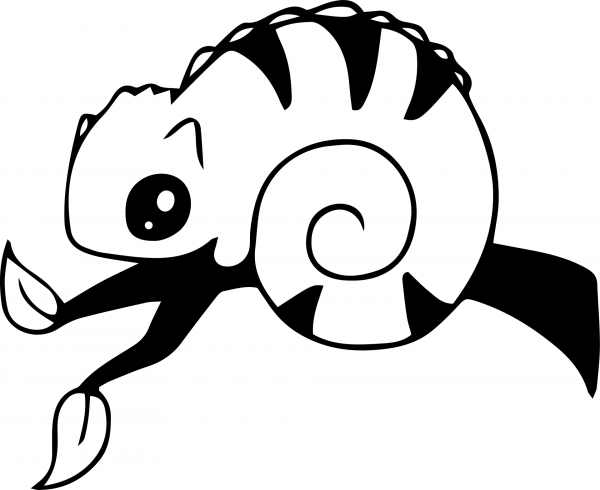 Cute Chameleon coloring page image