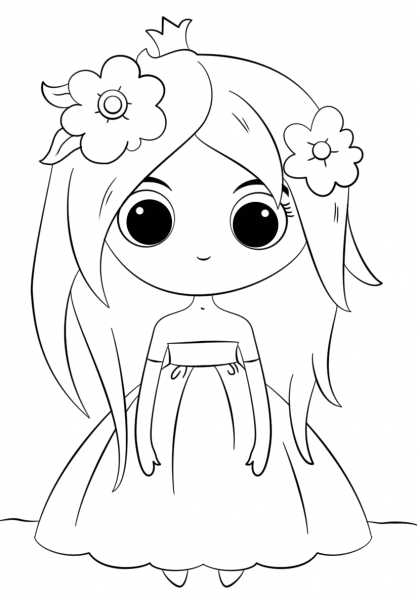 Cute Chibi Princess coloring page image