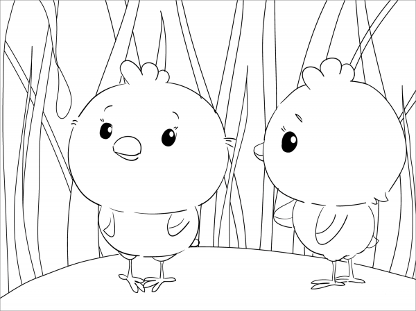 Cute Chicks coloring page image