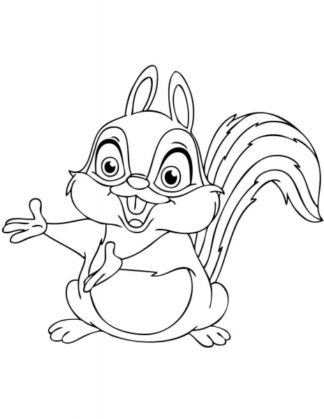 Cute Chipmunk coloring page image