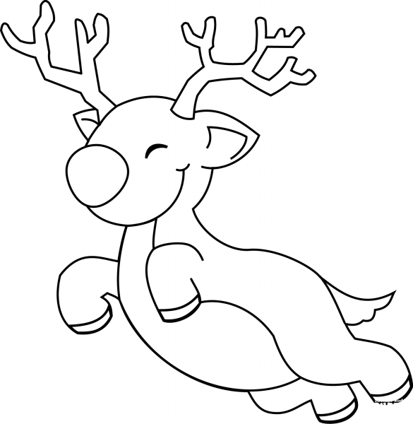 Cute Christmas Reindeer coloring page image