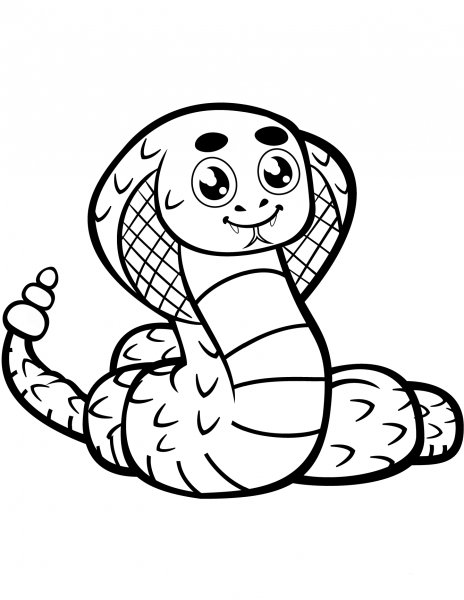 Cute Cobra coloring page image