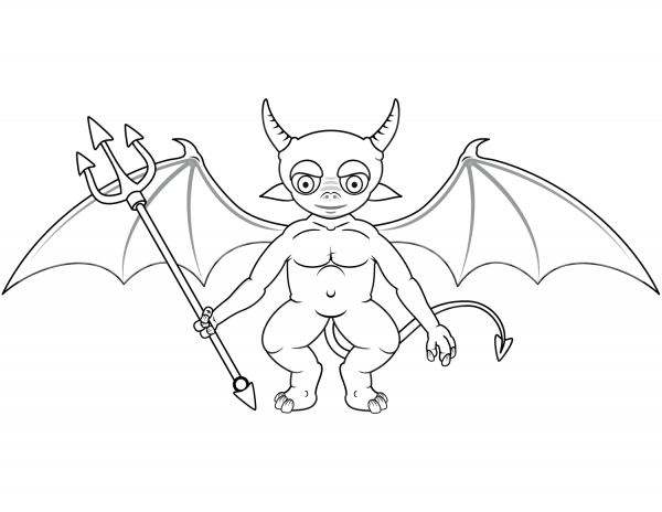 Cute Devil coloring page image