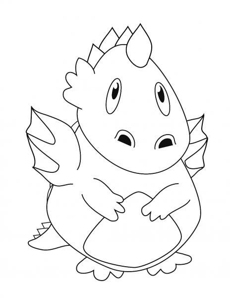 Cute Dragon coloring page image