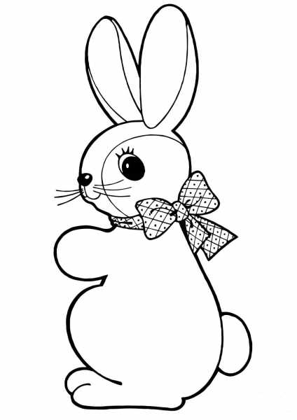 Cute Easter Bunny coloring page image