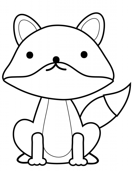 Cute Fox coloring page image