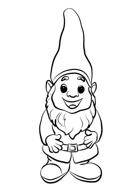 Cute Gnome coloring page image