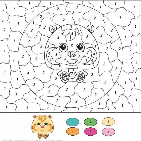 Cute Hamster Color by Number image