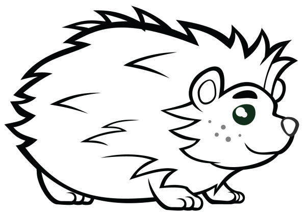 Cute Hedgehog coloring page image