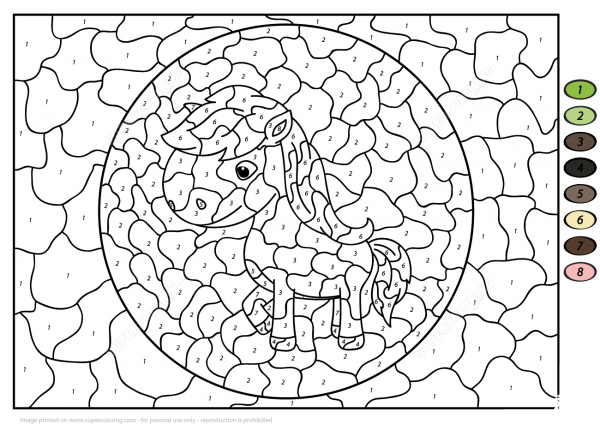 Cute Horse Color by Number image