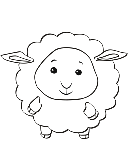 Cute Lamb coloring page image