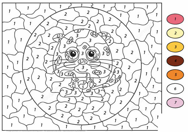 Cute Leopard Color by Number image