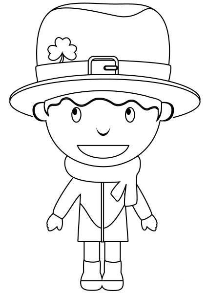 Cute Leprechaun coloring page image