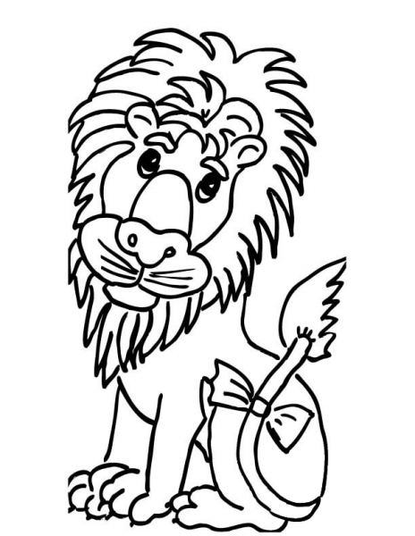 Cute Lion  coloring page image