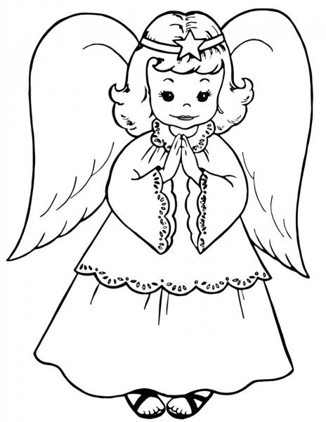 Cute Little Angel coloring page image