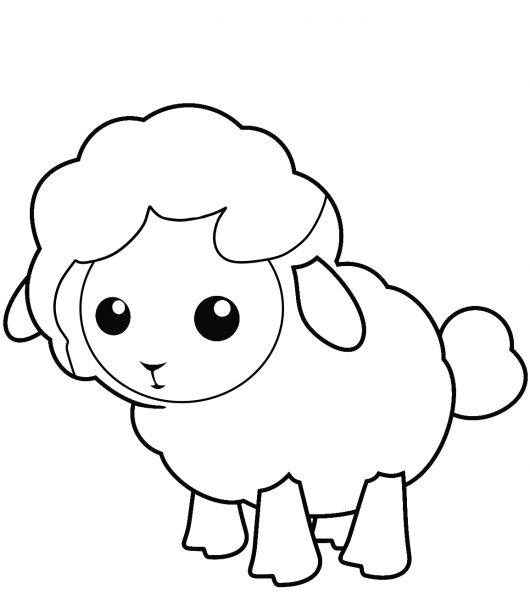 Cute Little Lamb coloring page image