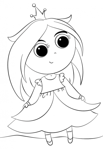 Cute Little Princess coloring page image