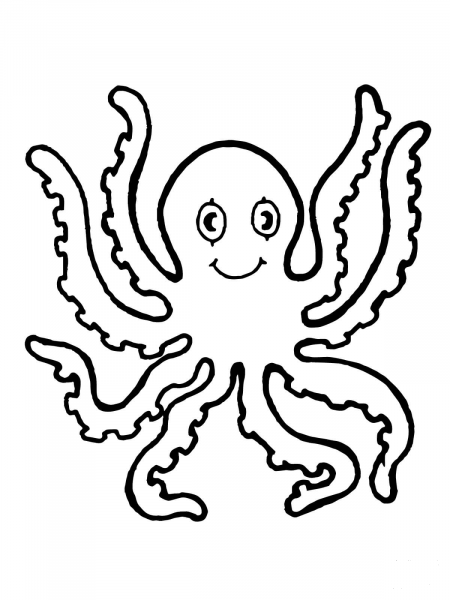 Cute Octopus coloring page image