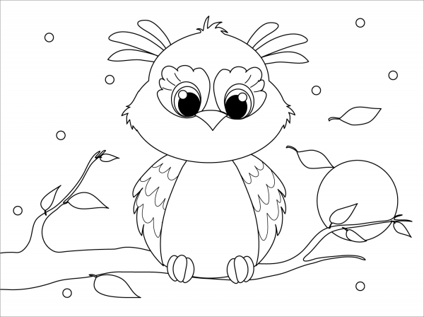 Cute Owl coloring page image