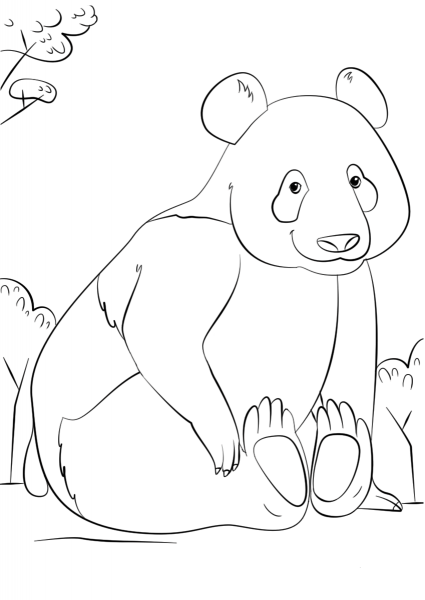 Cute Panda coloring page image