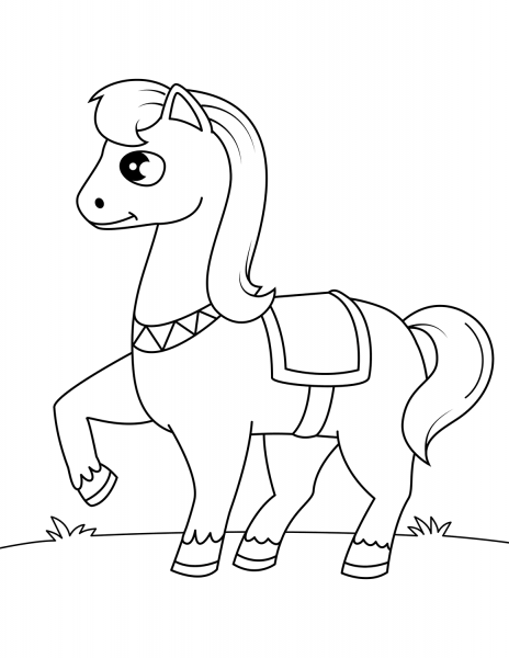 Cute Pony Horse coloring page image
