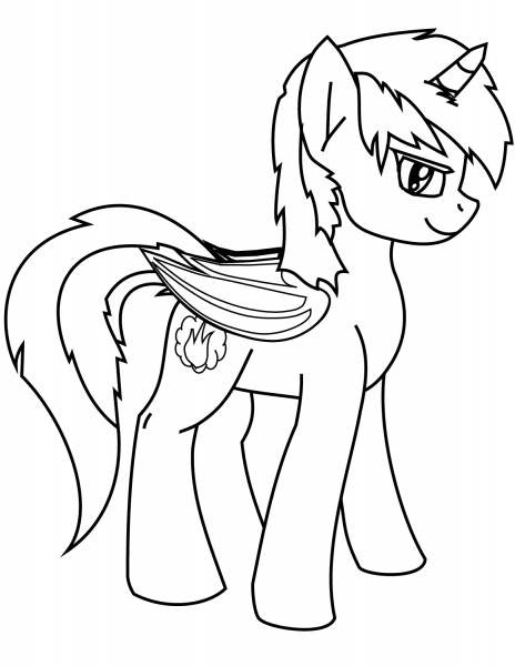 Cute Pony Unicorn coloring page image