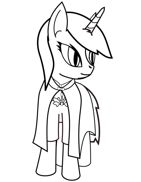 Cute Pony Unicorn coloring page image
