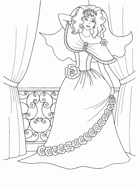 Cute Princess  coloring page image