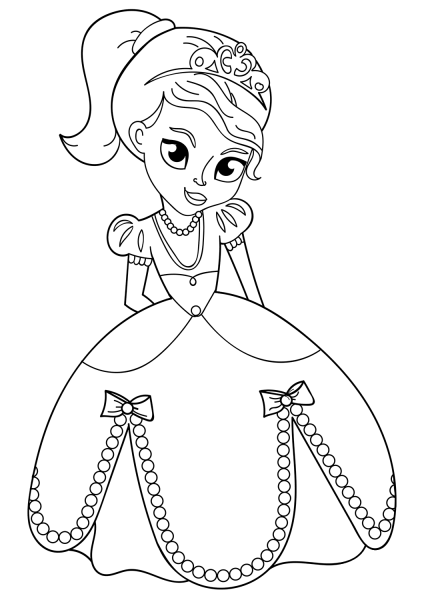 Cute Princess coloring page image