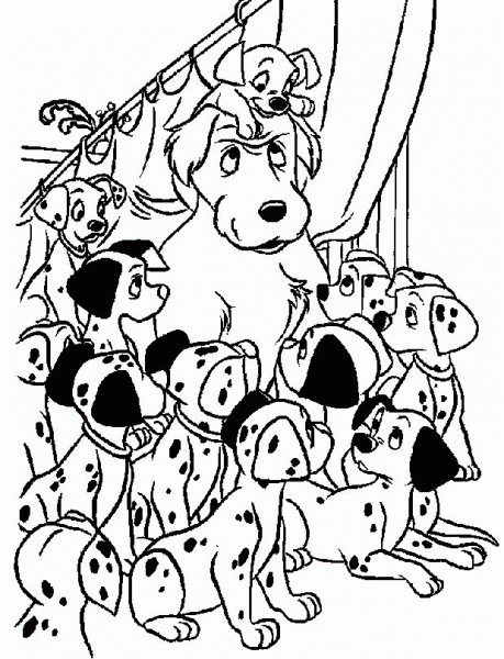 Cute Puppies Dalmatians coloring page image