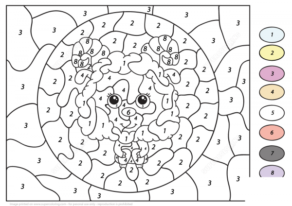 Cute Ram Color by Number image