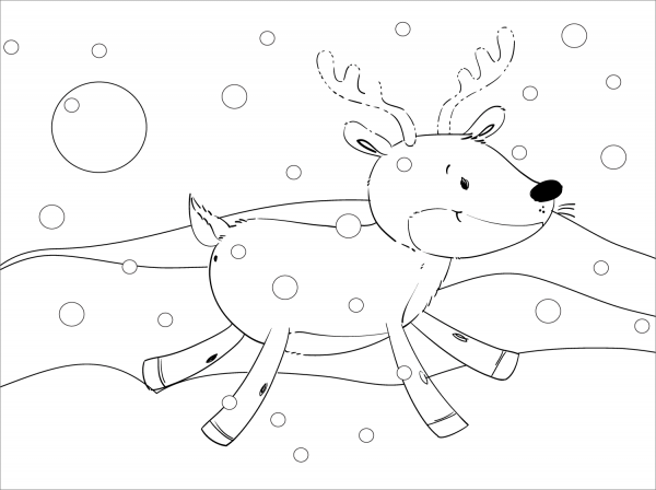 Cute Reindeer coloring page image