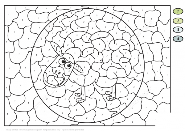 Cute Sheep Color by Number image