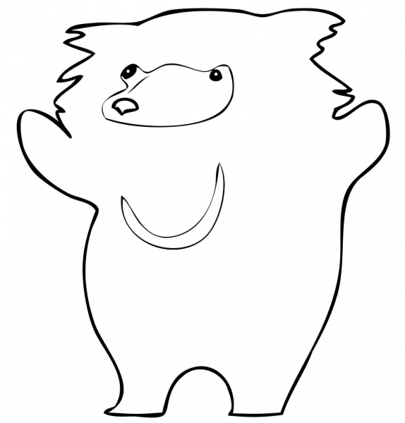 Cute Sloth Bear coloring page image