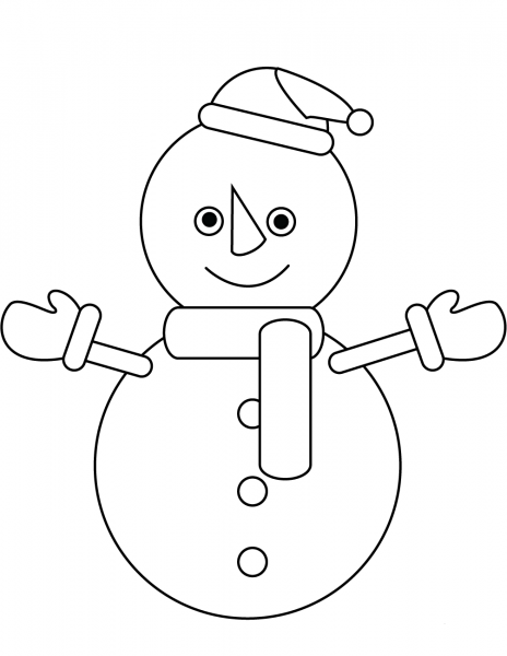 Cute Snowman coloring page image