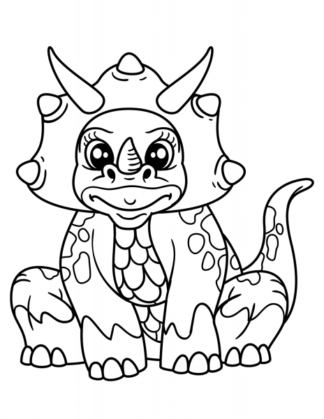 Cute Styracosaurus coloring page image