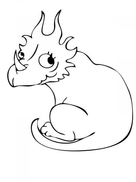 Cute Styracosaurus Dino coloring page image