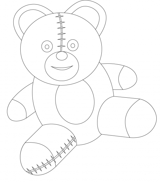 Cute Teddy Bear coloring page image