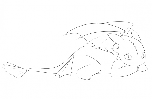 Cute Toothless coloring page image