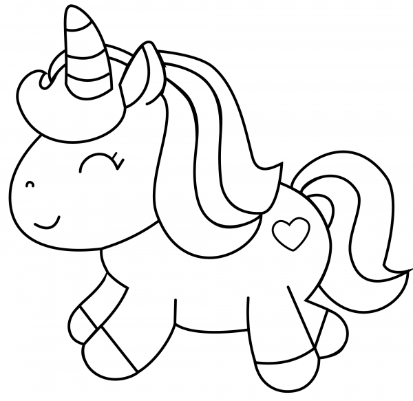Cute Unicorn coloring page image